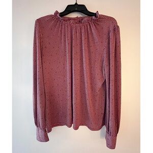 ADRIANNA PAPELL Diamond Pattern Blouse (Discounted Shipping🚚)